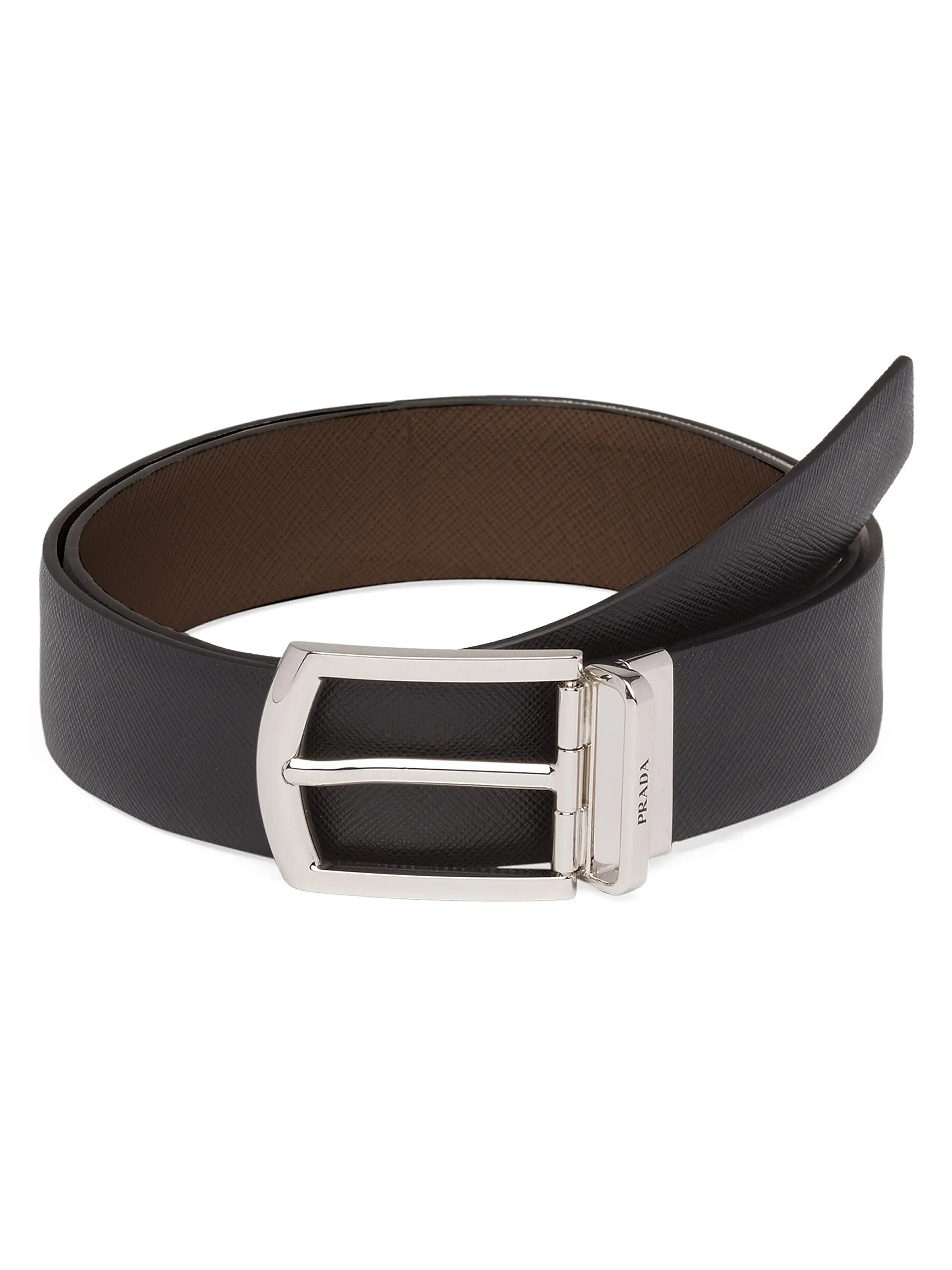 Prada Reversible Saffiano Leather Belt | Saks Fifth Avenue | Saks Fifth Avenue