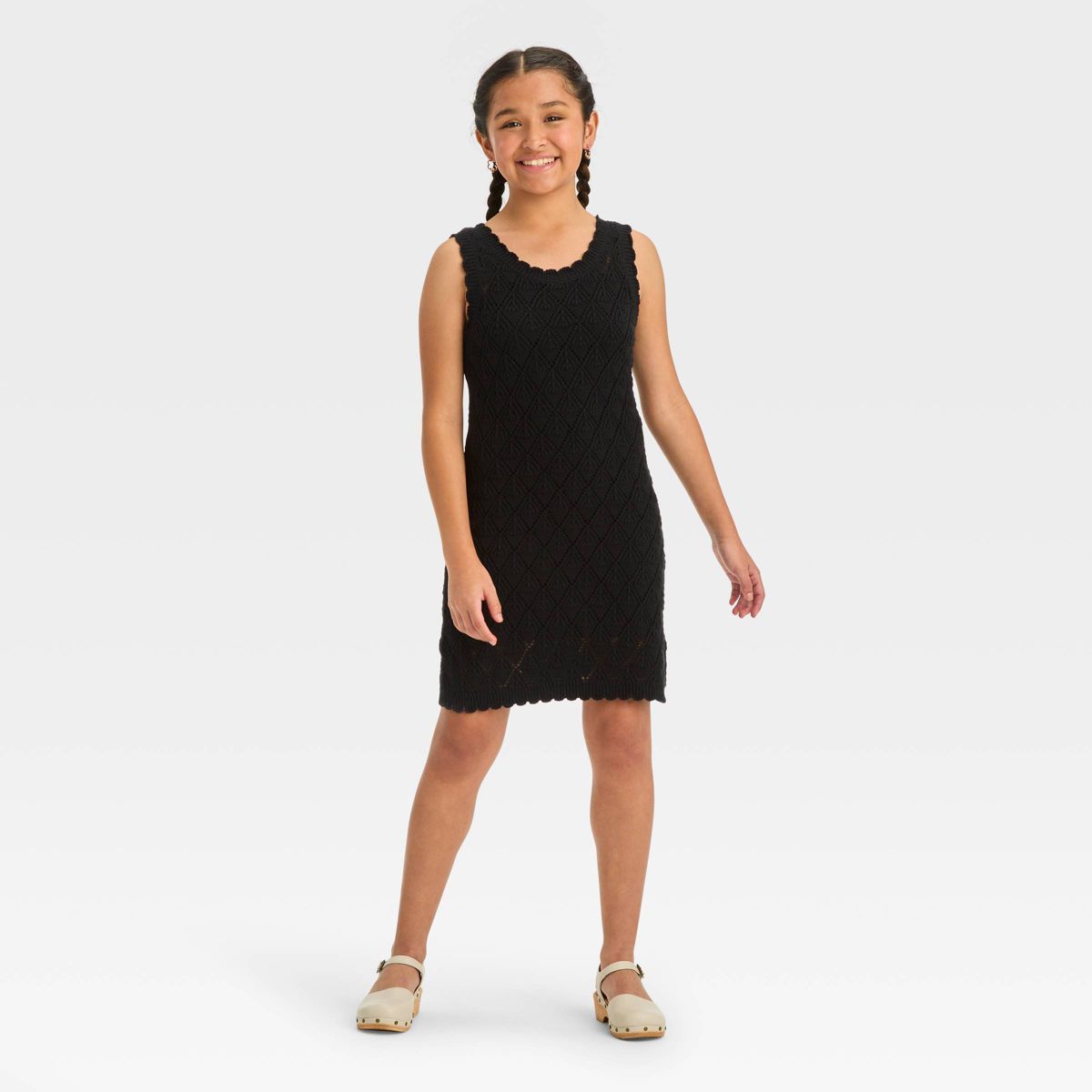 Girls' Tank Strap Sweater Dress - art class™ Black L | Target