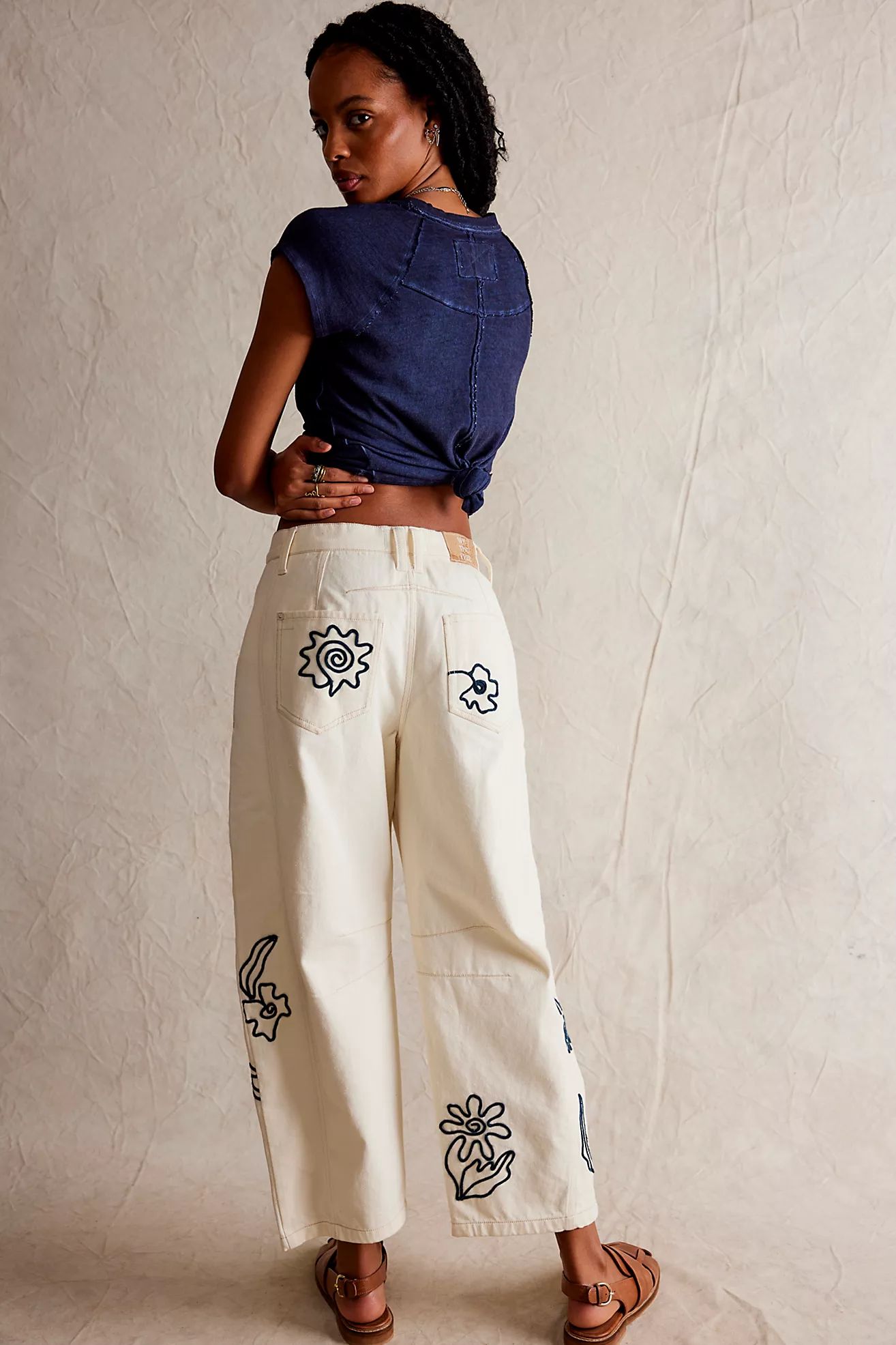 We The Free Good Luck Soutache Barrel Jeans | Free People (Global - UK&FR Excluded)