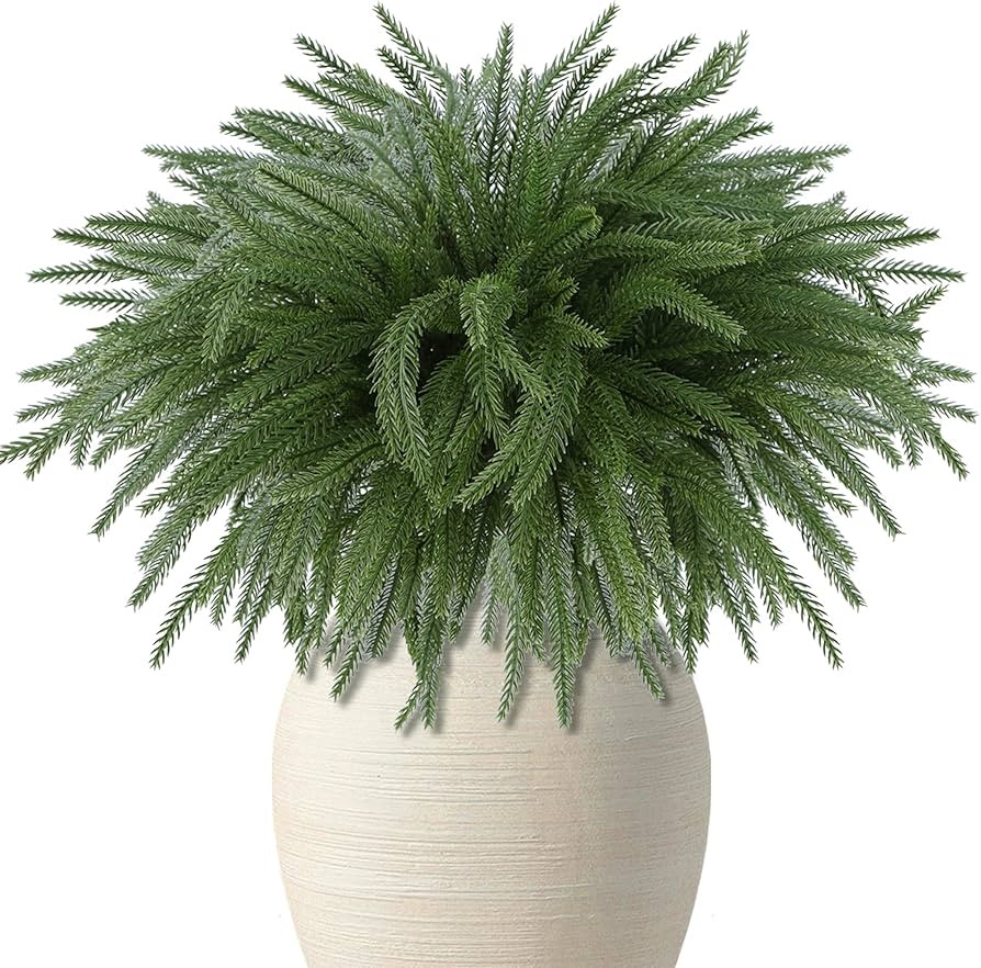 DR.DUDU 18" Norfolk Pine Branches for Vase Filler- 8 Pack Chritmas Greenery Stems, Real Touch Art... | Amazon (US)