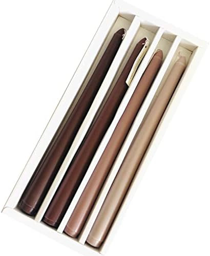 Taper Candles 10'' Colored Candle Sticks Set of 4 | Coffee Cream Scented, Natural Soy Wax | Home Dec | Amazon (US)