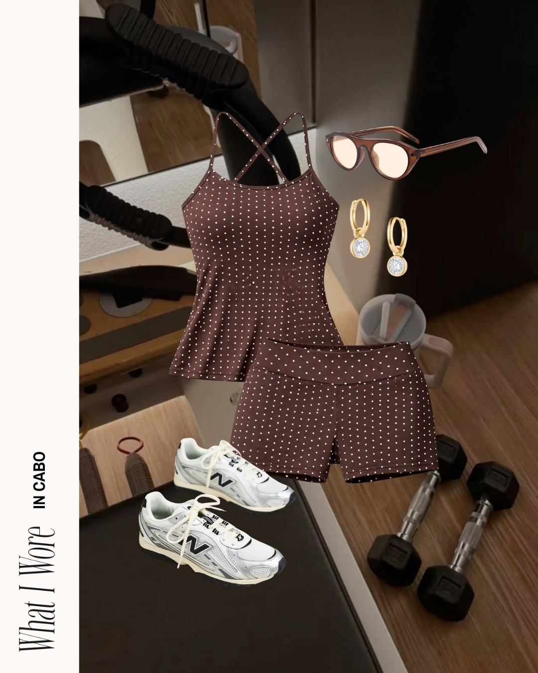 Obsessed with this workout set for Cabo!!!

Polka dots, matching set, new balances, Pilates outfit inspo, sunglasses, daily wear, Amazon finds, essentials, travel outfit inspo, Cabo 