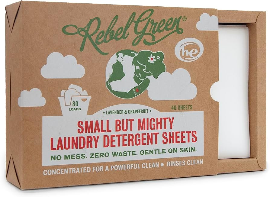 Rebel Green Eco-Friendly Laundry Detergent Sheets - Fresh Lavender & Grapefruit Scent - 40 Sheet ... | Amazon (US)