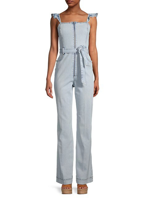Gorgeous Flutter-Sleeve Denim Jumpsuit | Saks Fifth Avenue OFF 5TH