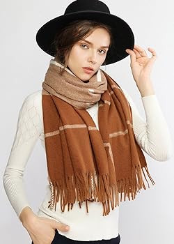 RIIQIICHY Plaid Scarf Pashmina Shawls Wraps for Women Winter Warm Blanket Oversized Long Large Th... | Amazon (US)