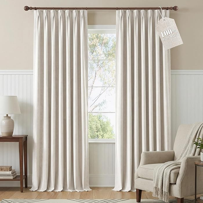 NICETOWN PRO 100% Blackout Pinch Pleated Curtains 96 inches Long 2 Panels Set, Linen Blend Therma... | Amazon (US)