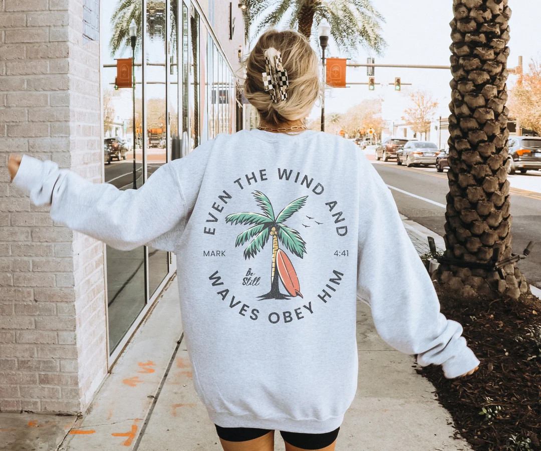 Christian Bible Verse Sweatshirt Beachy Backprint Trendy Jesus Unisex Sweatshirt Teen Baptism Gif... | Etsy (US)