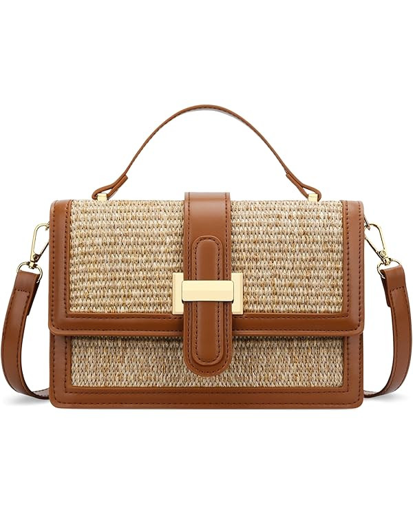 KKXIU Crossbody Bags for Women - Top Handle Purses for Lady, Leather Handbags Shoulder Clutch wit... | Amazon (US)