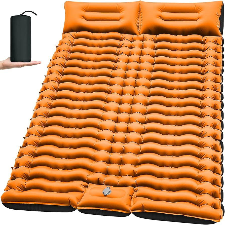 Yuzonc Double Sleeping Pad for Camping, 4" Extra Thick Self-Inflating Air Mattress - 2 Person Inf... | Amazon (US)