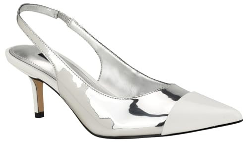 Nine West Women's Awaie Pump, Silver Mirror Metallic/White Multi 040, 9 | Amazon (US)