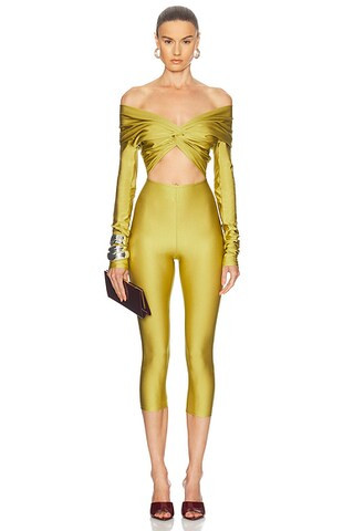 Kendall Off Shoulder Capri Jumpsuit | FWRD 