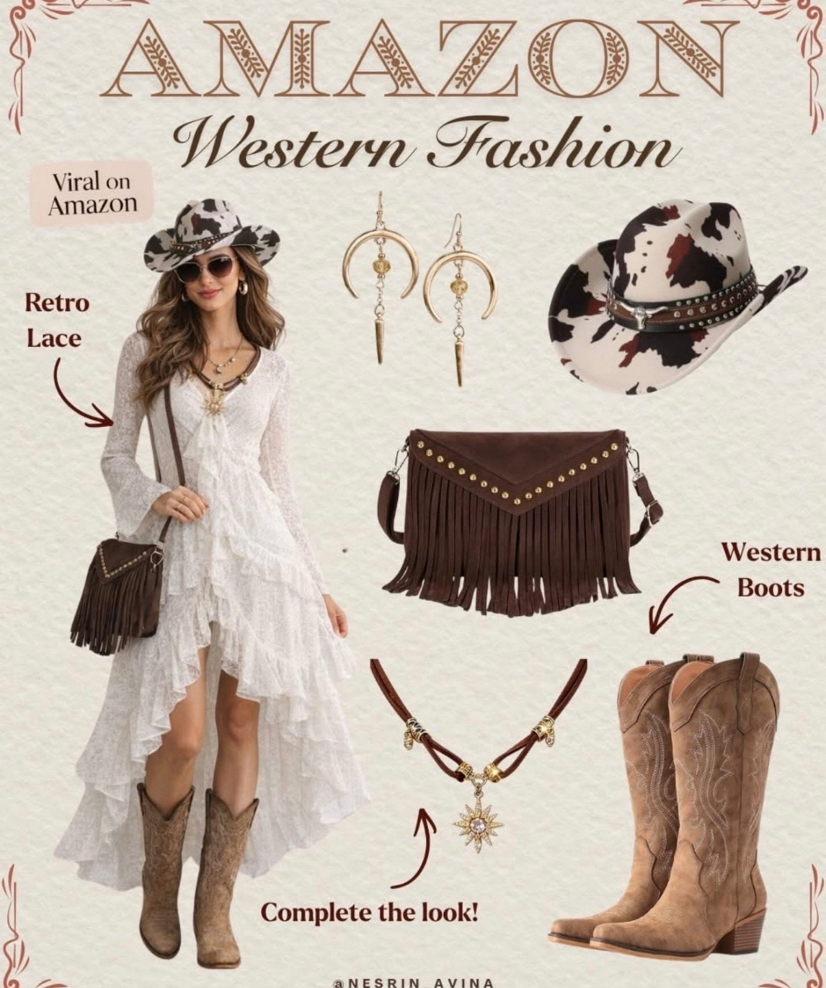 Amazon country concert styling
Western girl look 