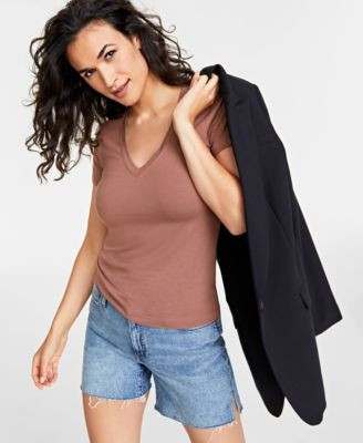 On 34th Women's Modal V-Neck T-Shirt, Created for Macy's - Macy's | Macy's