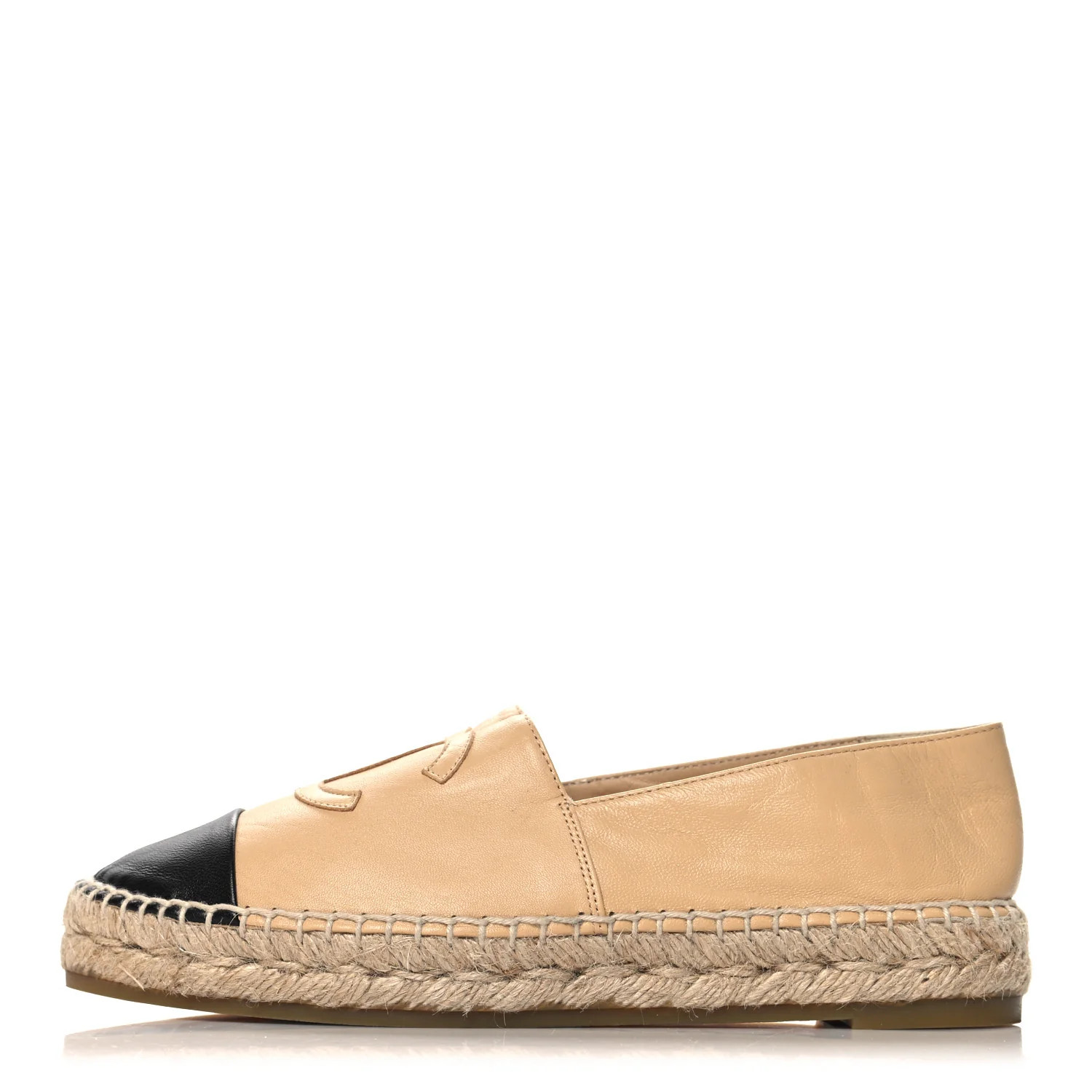Lambskin CC Espadrilles 37 Beige Black | FASHIONPHILE (US)