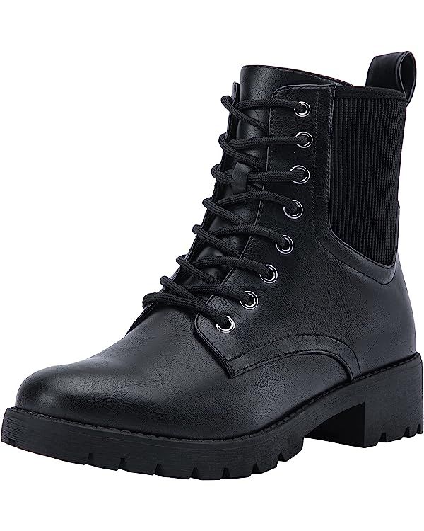 Vepose Womens' 916 | Ankle Boots | Combat Boots | Lace-up Booties with Inside Zipper | Amazon (US)