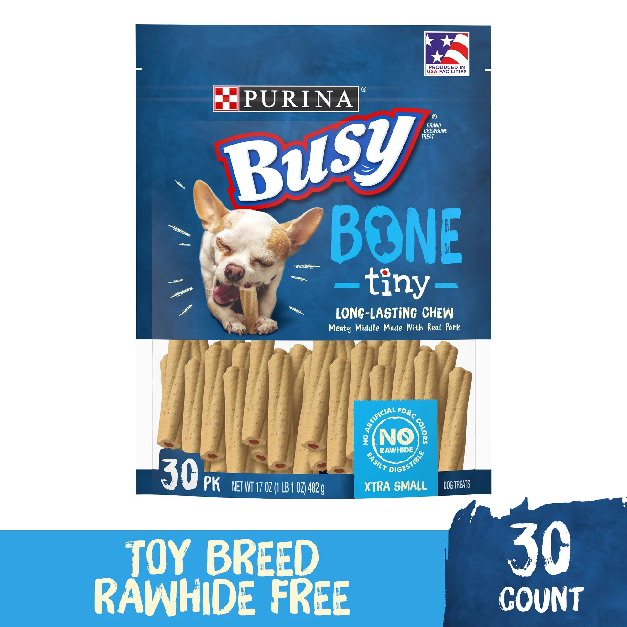 Purina Busy Toy Breed Dog Bones, Tiny, 30 ct. Pouch | Walmart (US)