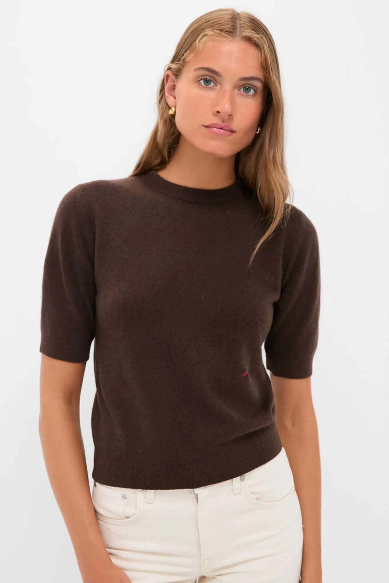 Chocolate Cashmere Short Sleeve Crewneck | Tuckernuck (US)