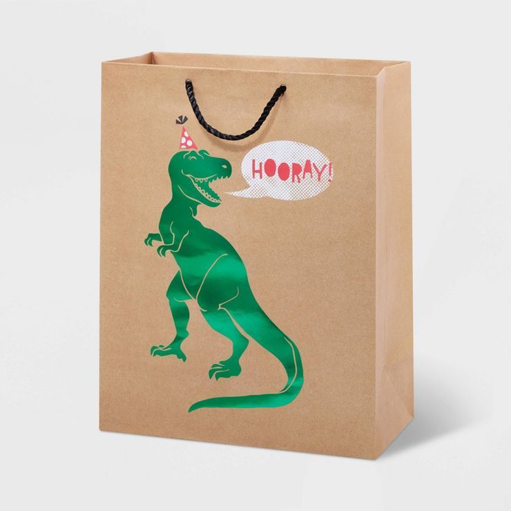 Medium Gift Bag Birthday T-Rex Hooray - Spritz™ | Target