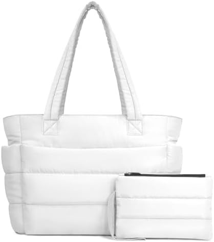 TOPDesign Puffer Tote Bag for Women, Lightweight Puffy Handbag with Compartments, Quilted Shoulde... | Amazon (CA)