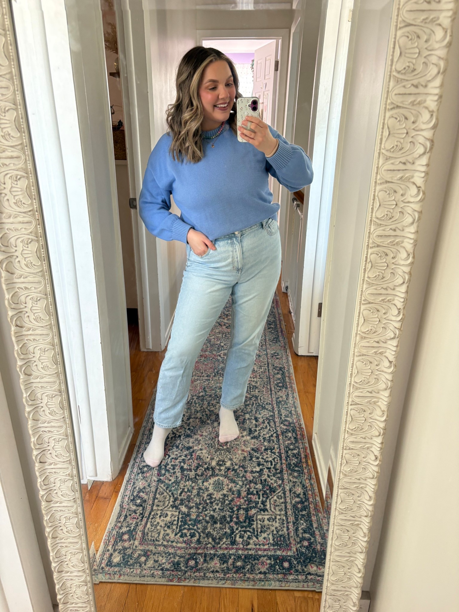 Love adding some color into my wardrobe in a way that still feels like winter. This sweater is incredible quality and comes in a variety of colors. 

Top-Large 
Jeans -12 




#LTKdayinmylife #LTKootd #LTKMidsize