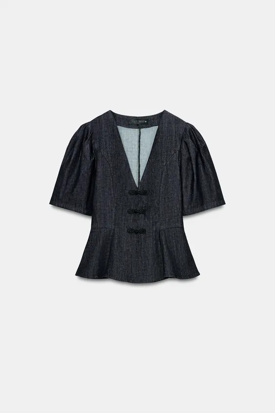 PEPLUM TOP WITH FIREMAN CLASPS | Zara US