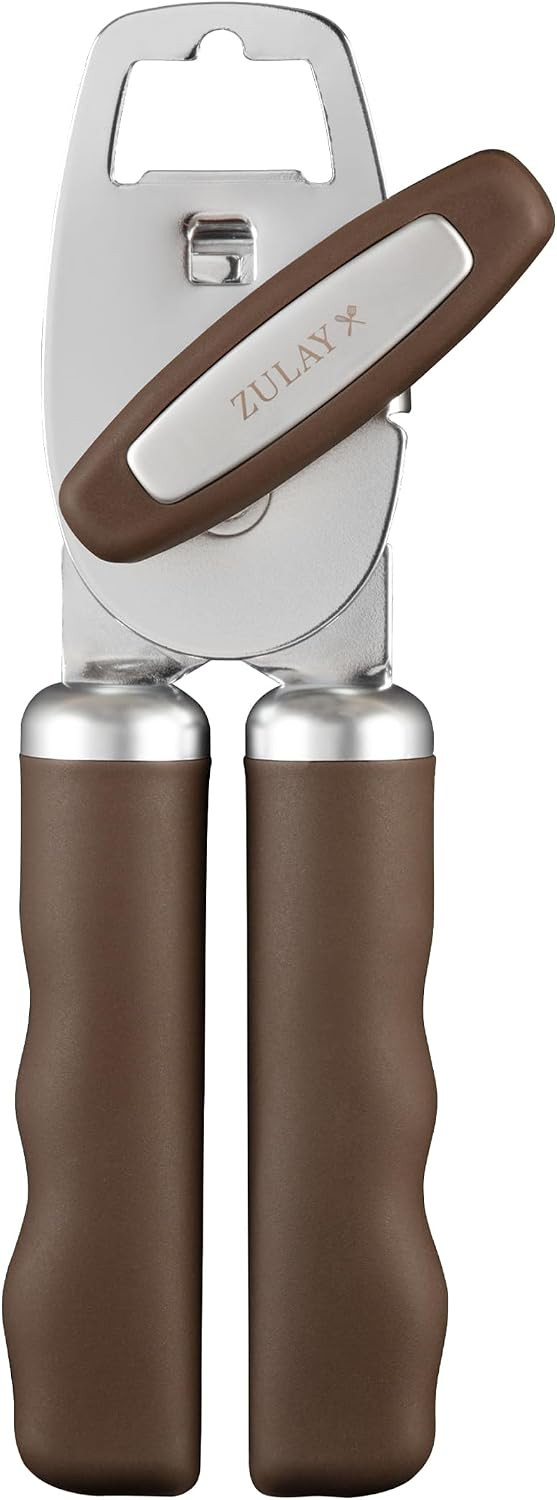 Zulay Kitchen Manual Can Opener Heavy Duty Patented Stainless Steel, Brown | Amazon (US)