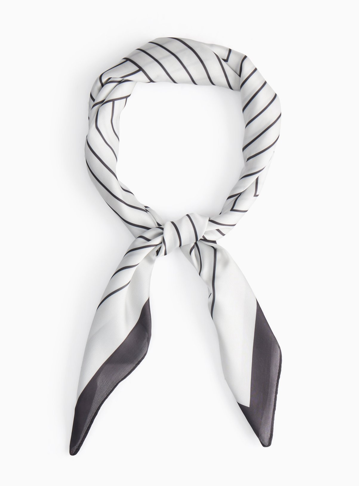 Cream Mono Linear Print Satin Scarf One Size | Tu Clothing