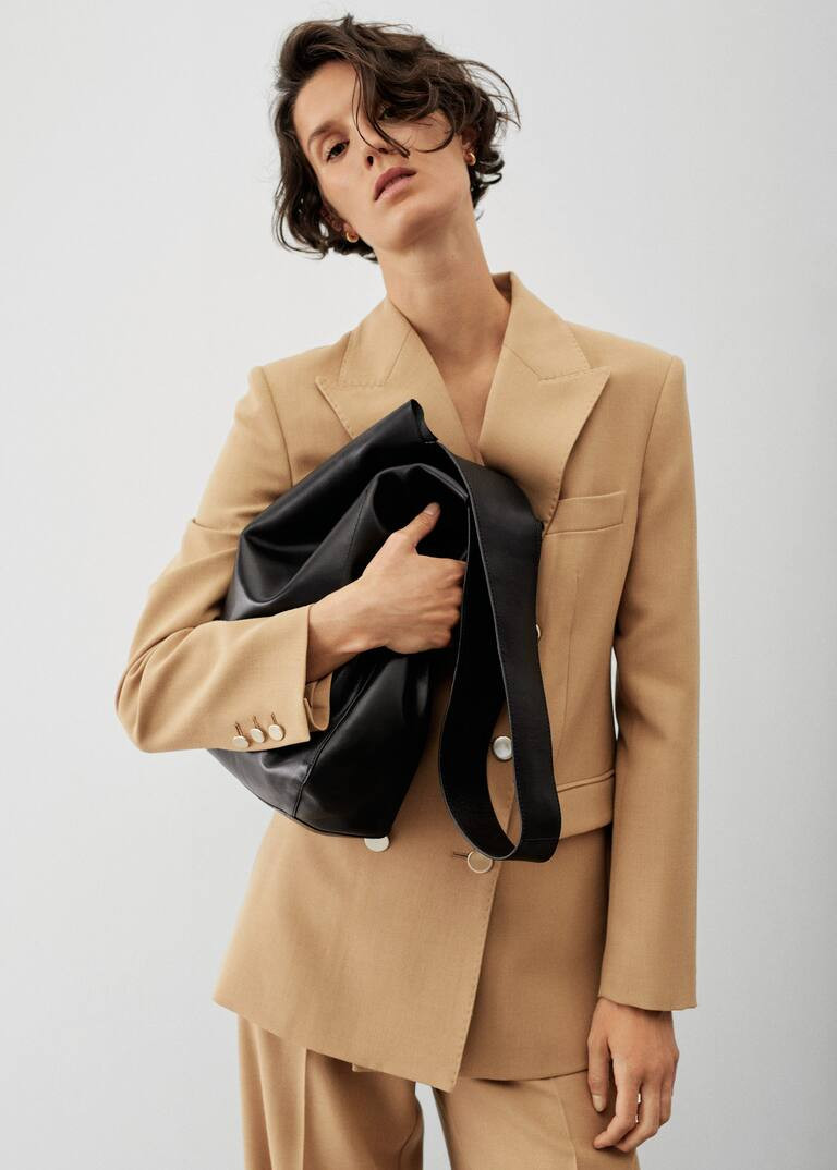 Leather shoulder bag -  Women | Mango USA | MANGO (US)