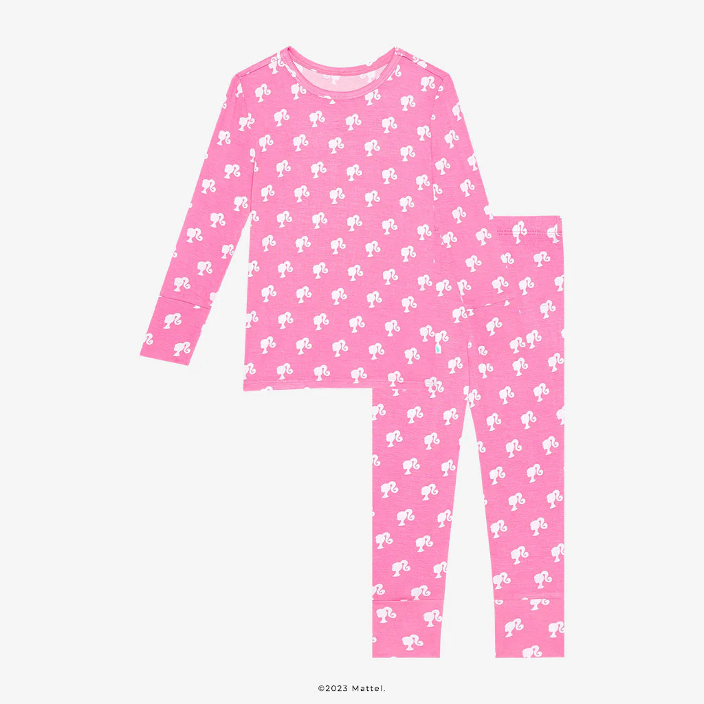 Pink Long Sleeve Toddler Pajamas | Barbie™ x Posh Peanut® | Posh Peanut