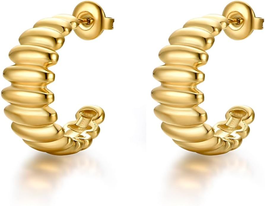 14K Gold Plated Earrings for Women Girls Dainty Pendant Earrings with 925 Sterling Silver Post Je... | Amazon (US)