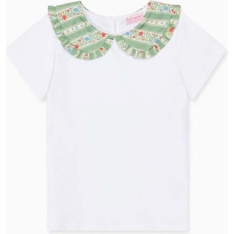 Sage Floral Stripe Rosalin Girl Top | Maisonette