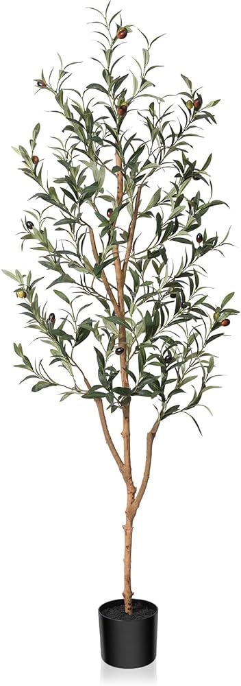 Kazeila Artificial Olive Tree 150cm Large Artificial Plant Indoor with Fruits Fake Silk Olive Pla... | Amazon (UK)