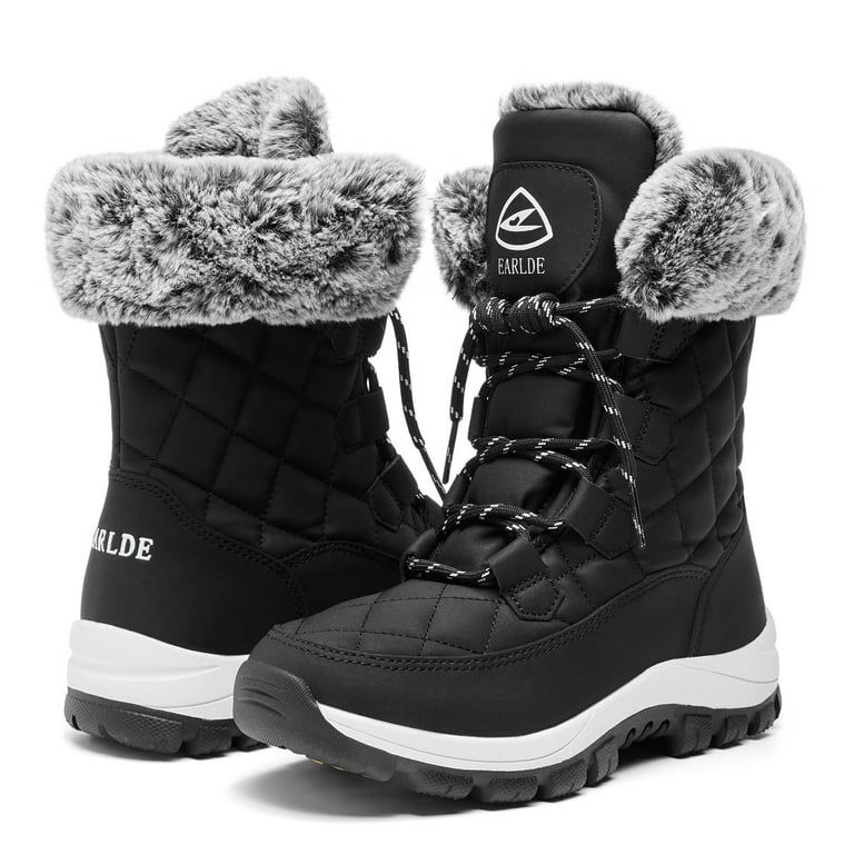 Lopsie Women Winter Warm Shoes Waterproof Comfortable Mid Calf Fur Outdoor Snow Boots - Walmart.c... | Walmart (US)
