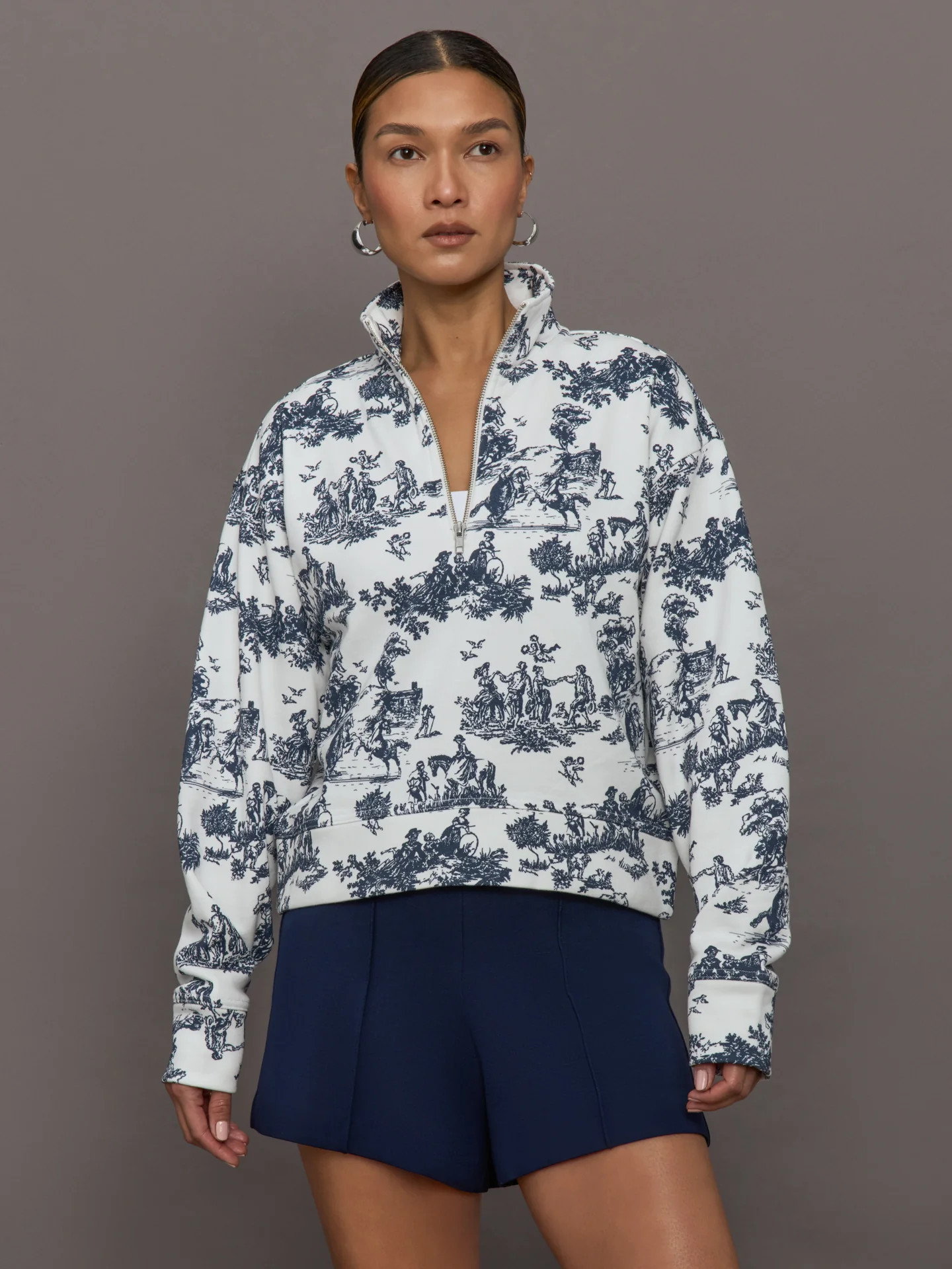 Toile Half Zip - Toile Print | Carbon38