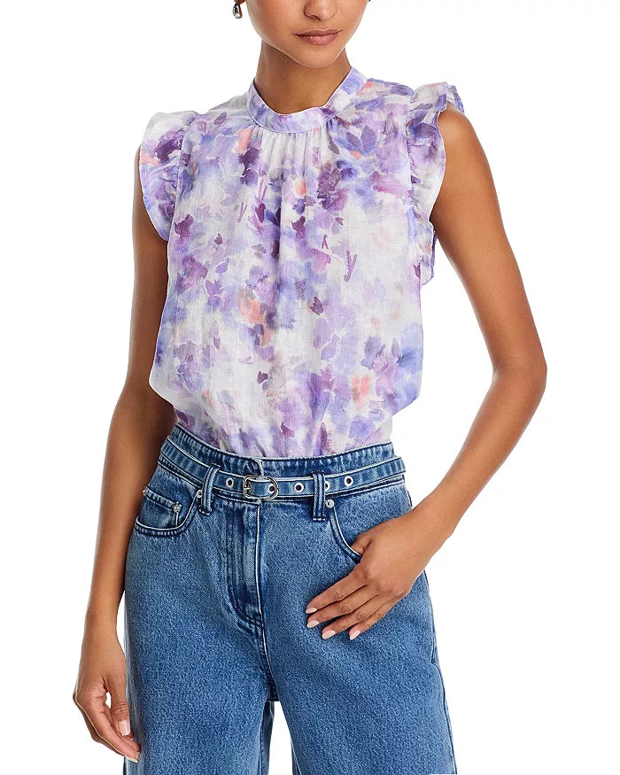 Mock Neck Ruffle Top | Bloomingdale's (US)