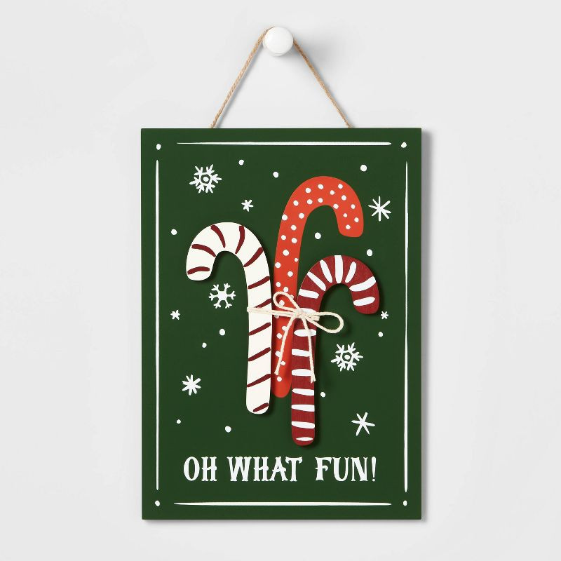 Wood Candy Canes 'Oh What Fun' Wall Sign - Wondershop™ | Target
