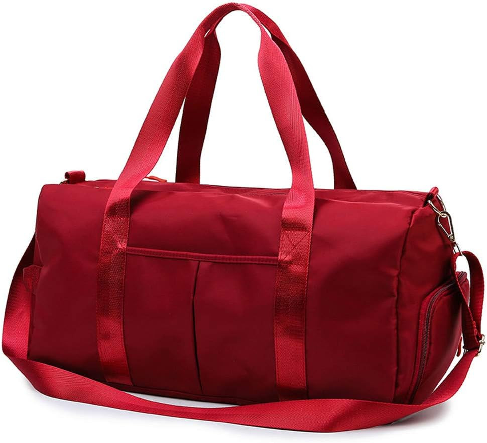 Sports Gym Bag for Women Travel Duffel Bag with Wet Pocket and Shoes Compartment for Training Swim Yoga(Red) | Amazon (US)