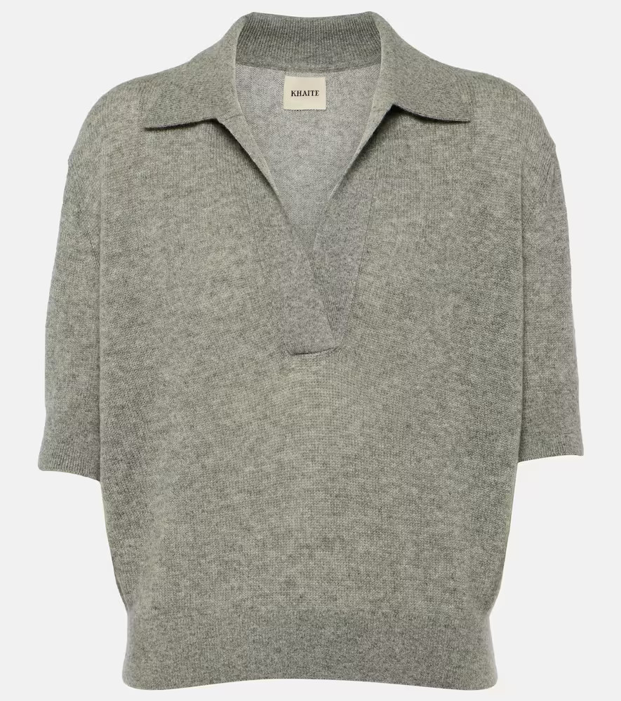 Khaite Shrunken Jo cashmere-blend polo sweater | Mytheresa (UK)