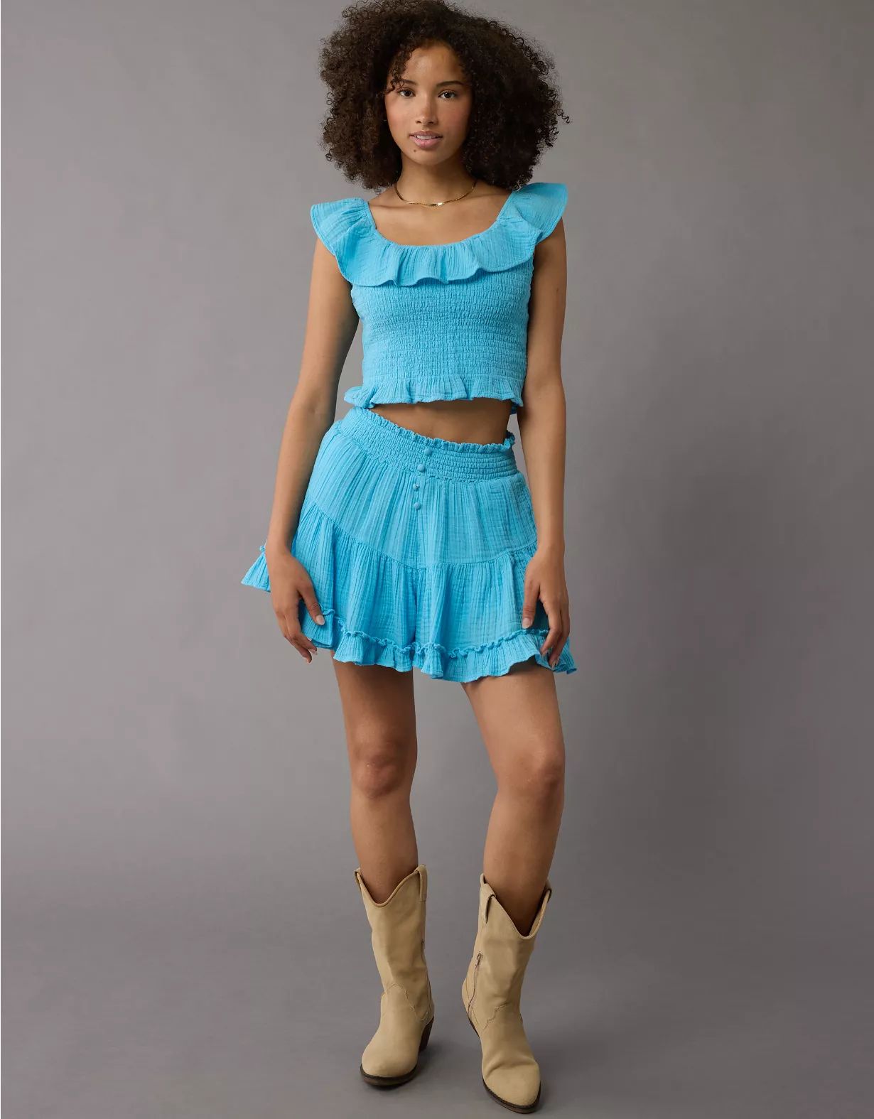 AE Tiered Ruffle Bloomer Short | American Eagle Outfitters (US & CA)