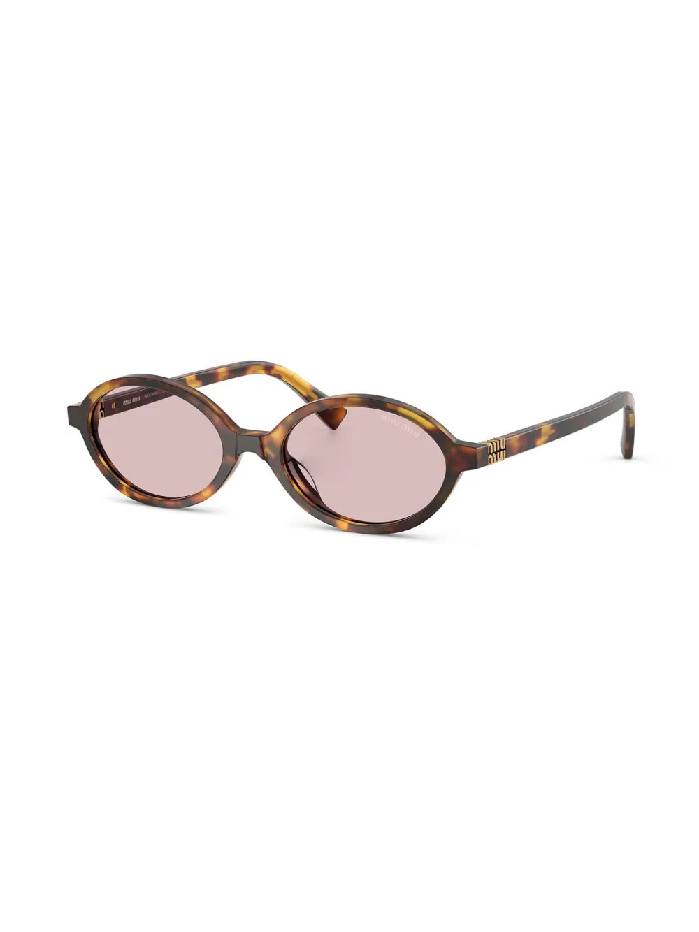 Miu Miu Eyewear Oval Frame Sunglasses | Brown | FARFETCH | Farfetch Global