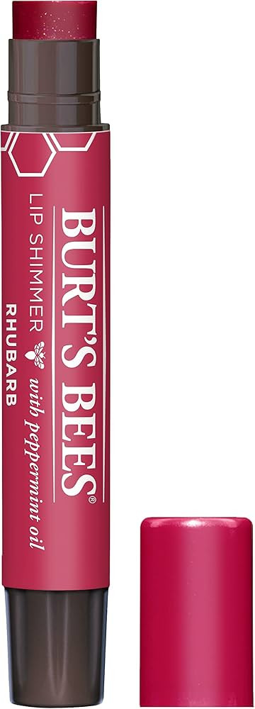 Burt's Bees 100% Natural Moisturizing Lip Shimmer, Rhubarb - 1 Tube | Amazon (US)