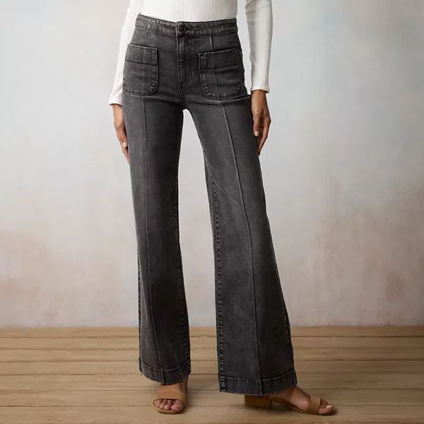 Women's LC Lauren Conrad Super High-Waisted Wide Leg Trouser Jeans | Kohl's