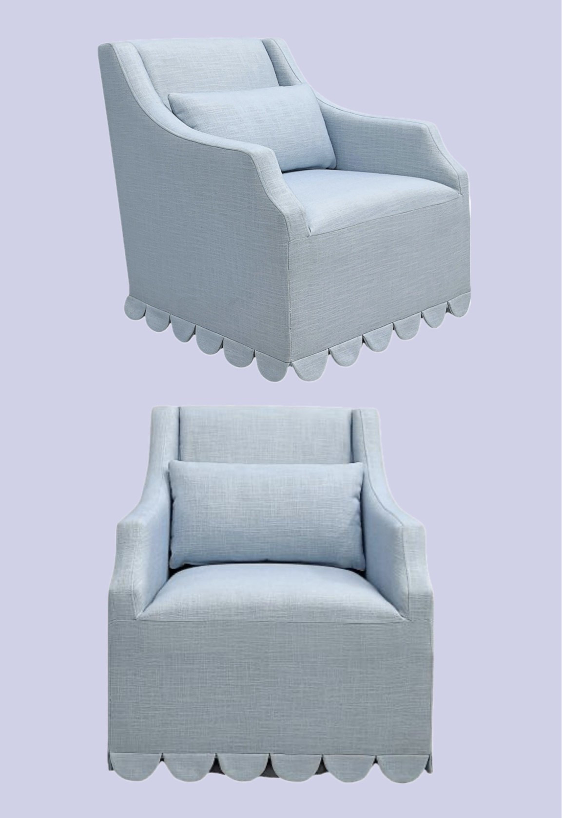 The scalloped swivel chair of my dreams
