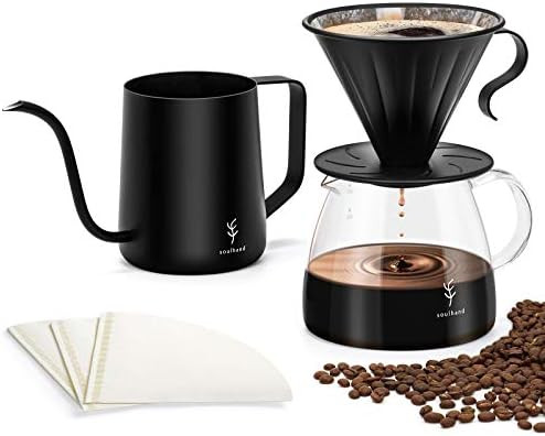 Soulhand Pour Over Coffee Brewer Set Dripper 2-3 Cups with Reusable Stainless Steel Filter and Ma... | Amazon (US)