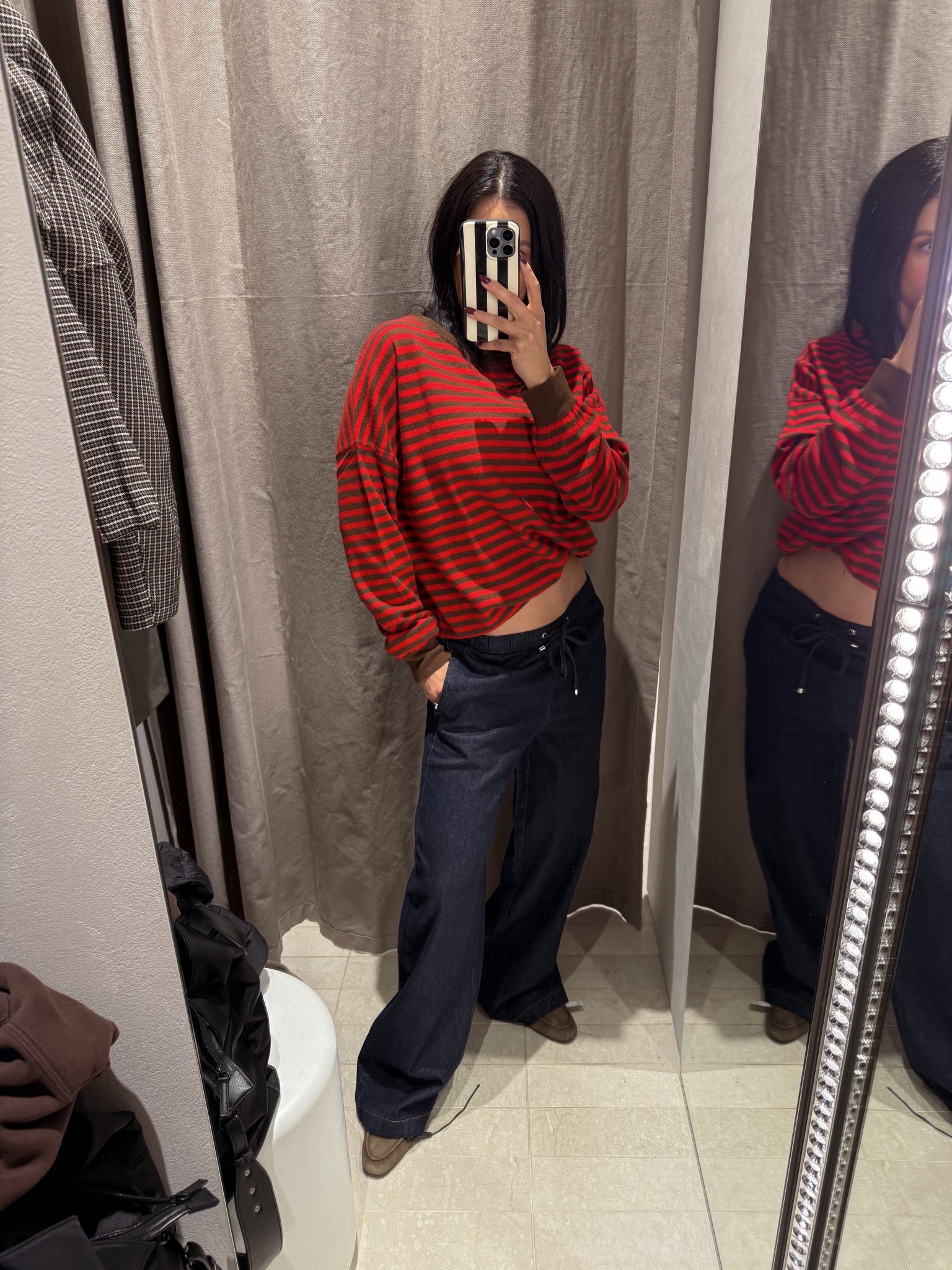 Drawstring denim, and plaid jacket, yes!! Size small in both #zarafinds #zara 

#LTKgrwm #LTKFindsUnder100 #LTKmomlife