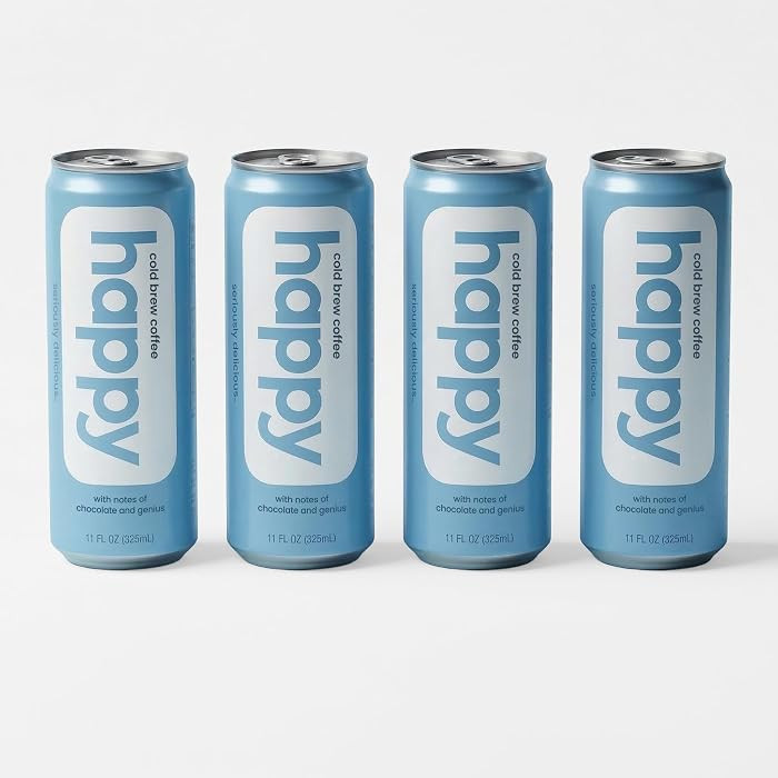 Happy Coffee Cold Brew, 11 Oz. Cans, 4 Pack | Amazon (US)