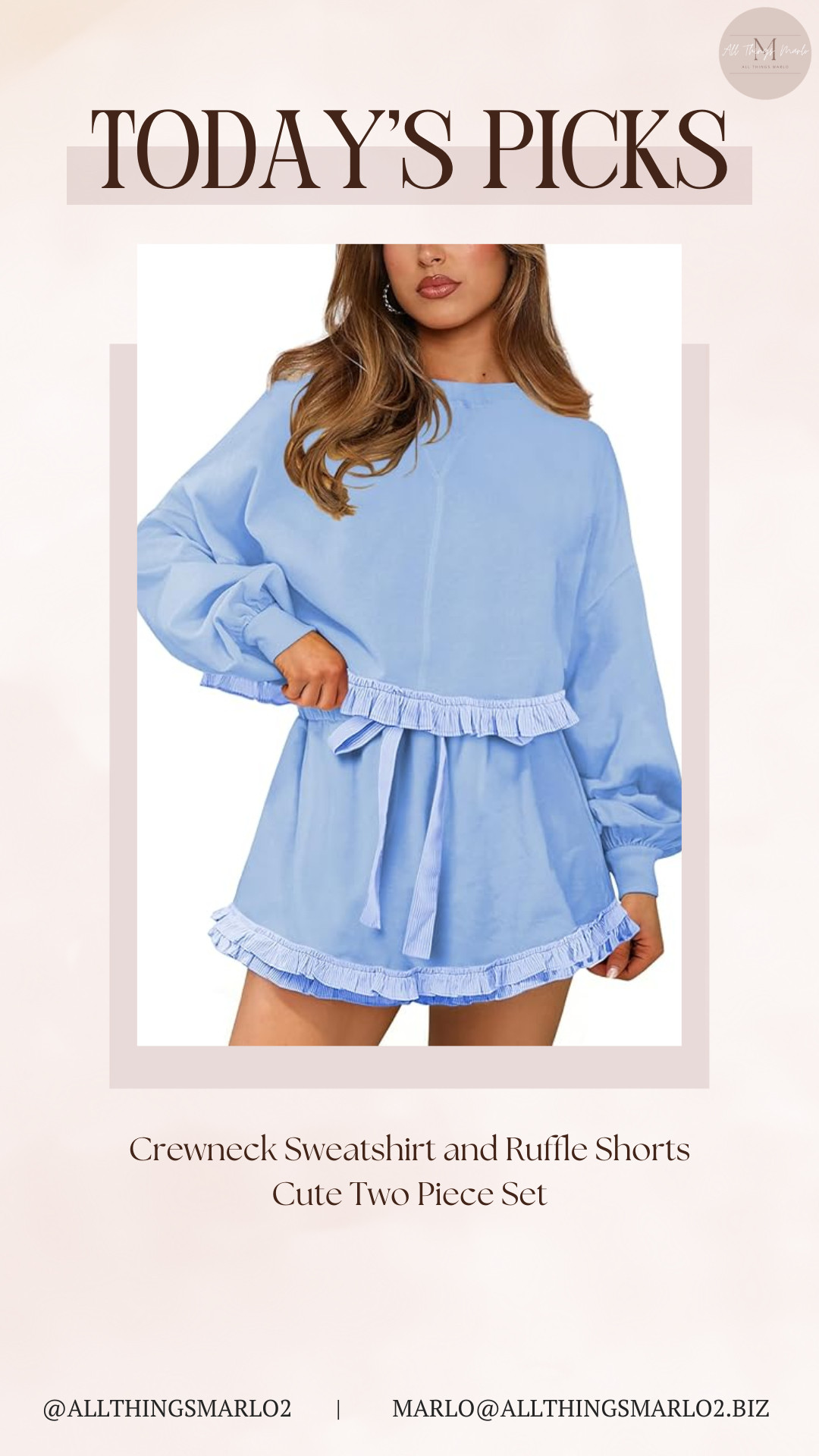 Crewneck Sweatshirt and Ruffle Shorts Cute Two Piece Set 

 #LTKootd #LTKSeasonal #LTKTravel