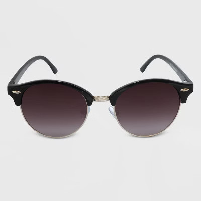 Women's Round Plastic Metal Combo Sunglasses - A New Day™ Black | Target