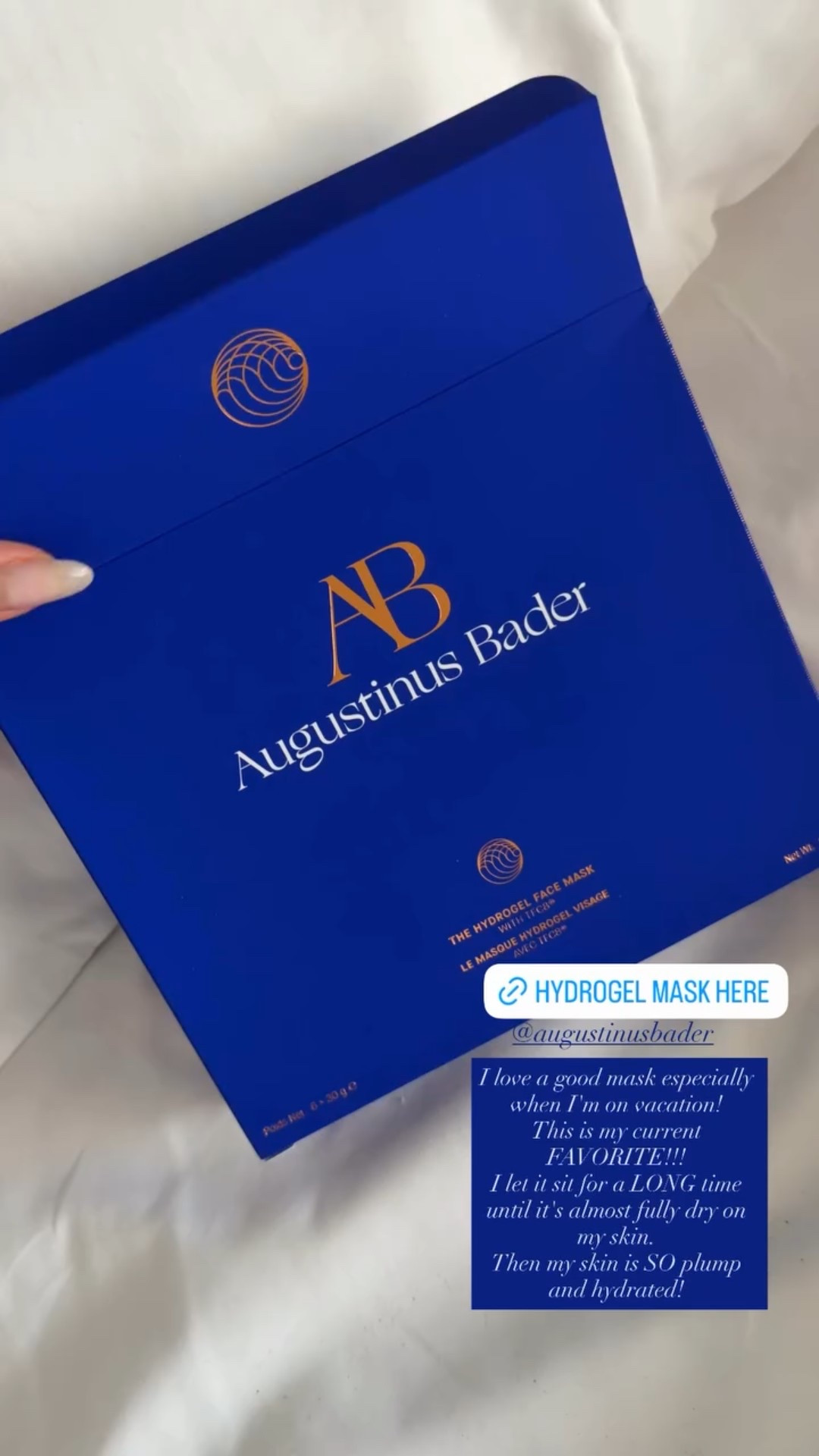 I love a good mask especially when I'm on vacation!
This is my current FAVORITE!!!
I let it sit for a LONG time until it's almost fully dry on my skin.
Then my skin is SO plump and hydrated! @augustinusbader
