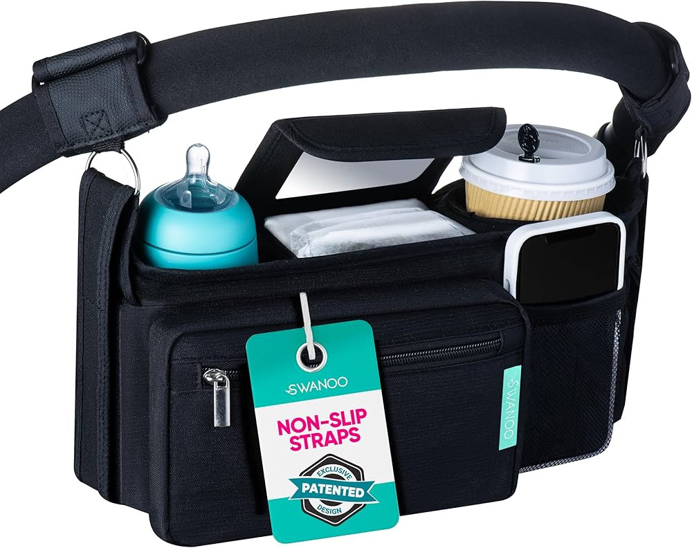 Stroller Organizer Non Slip Straps Stroller Caddy With Cup Holder, Stroller Bag for Phone, Pet St... | Amazon (US)
